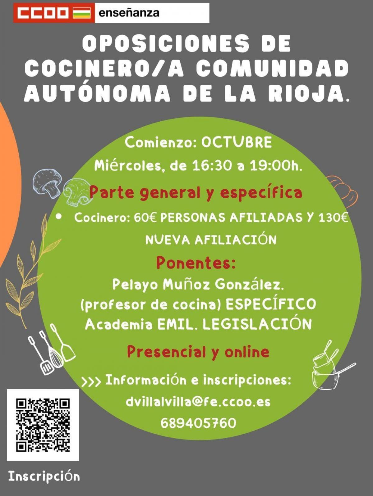 curso oposiciones cocinero/a