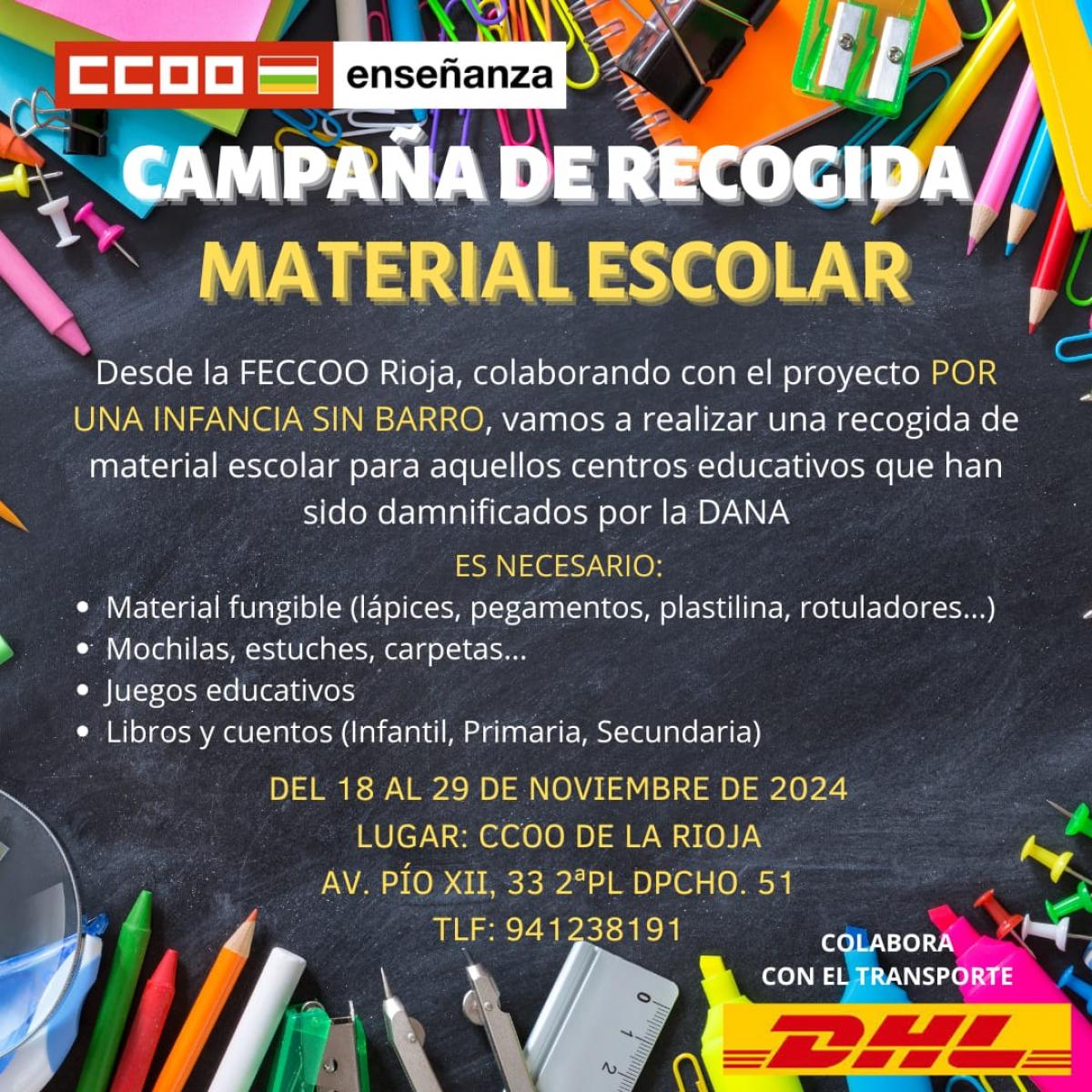 Campaa recogida material escolar